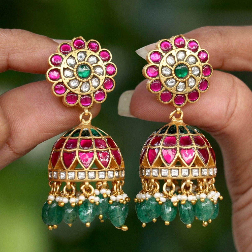 Jaadu Kundan Stones Bridal Earrings - Nakshatra Jewels