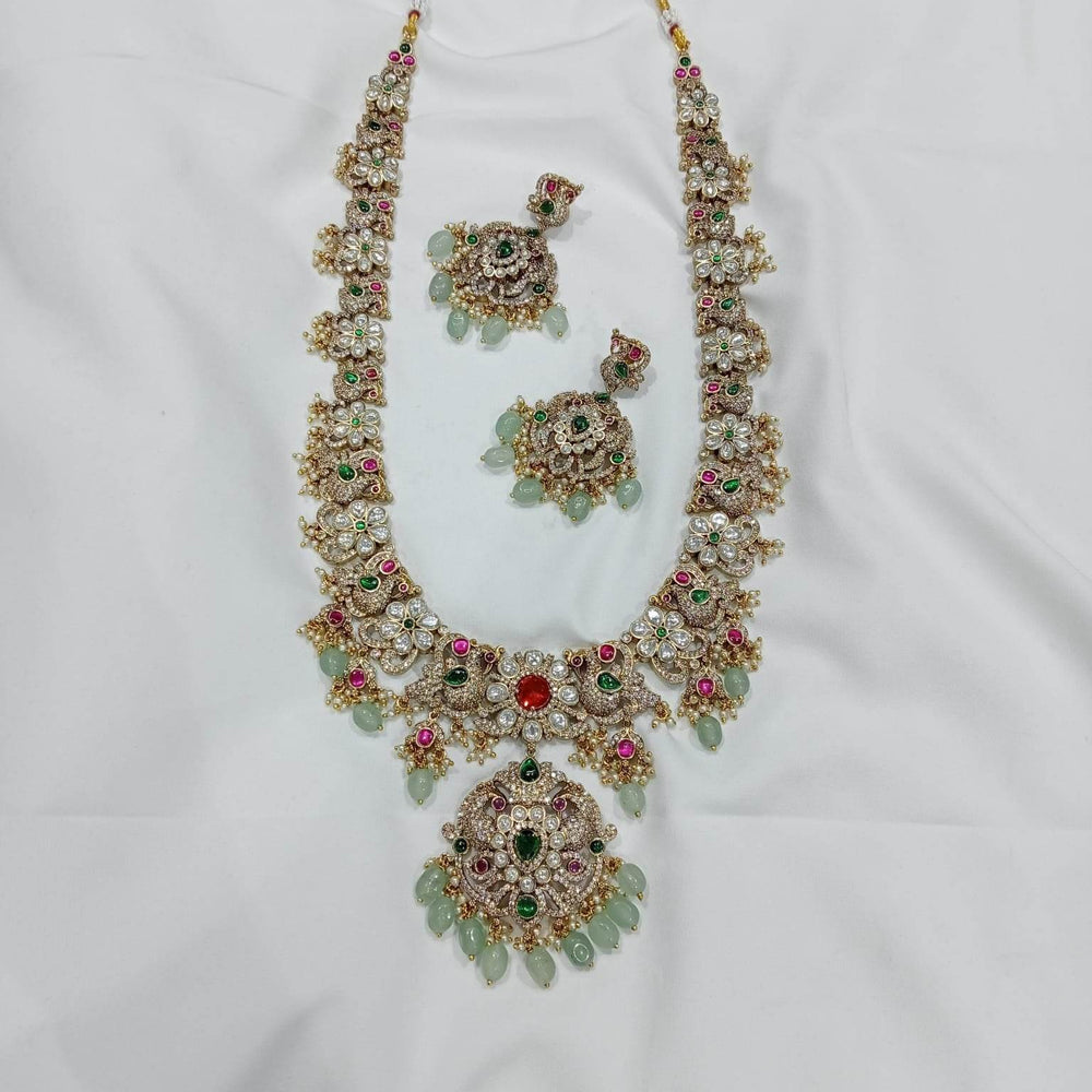 Moissanite & Kundan Stones Bridal Haram - Nakshatra Jewels