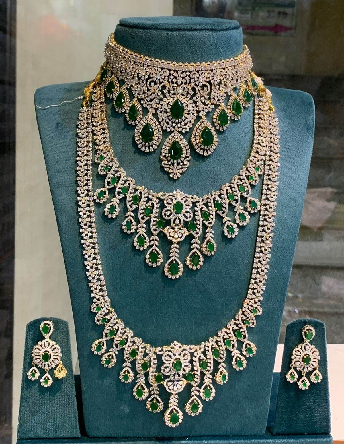 American Diamond Stones Bridal Combo Set