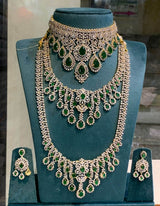 American Diamond Stones Bridal Combo Set - Nakshatra Jewels