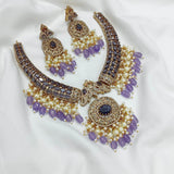 Victorian Polish with AD Stones Bridal Necklace - Nakshatra Jewels