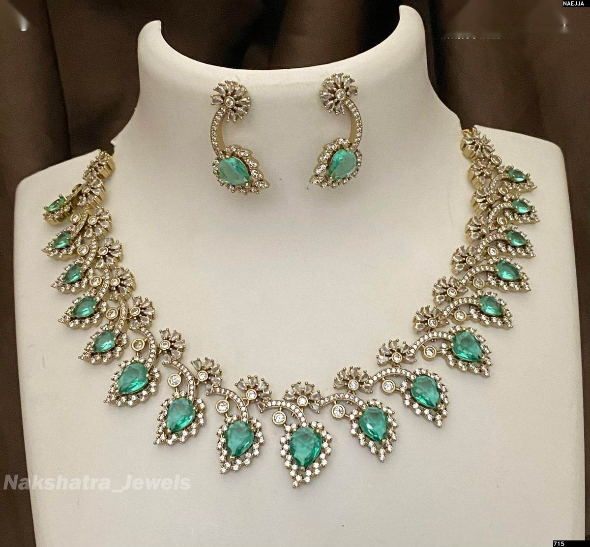 Victorian Polish AD Stones Necklace
