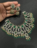 Moissanite and AD Stones Bridal Choker - Nakshatra Jewels