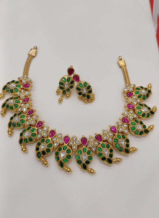 Jaadu Kundan Stones Bridal Necklace - Nakshatra Jewels