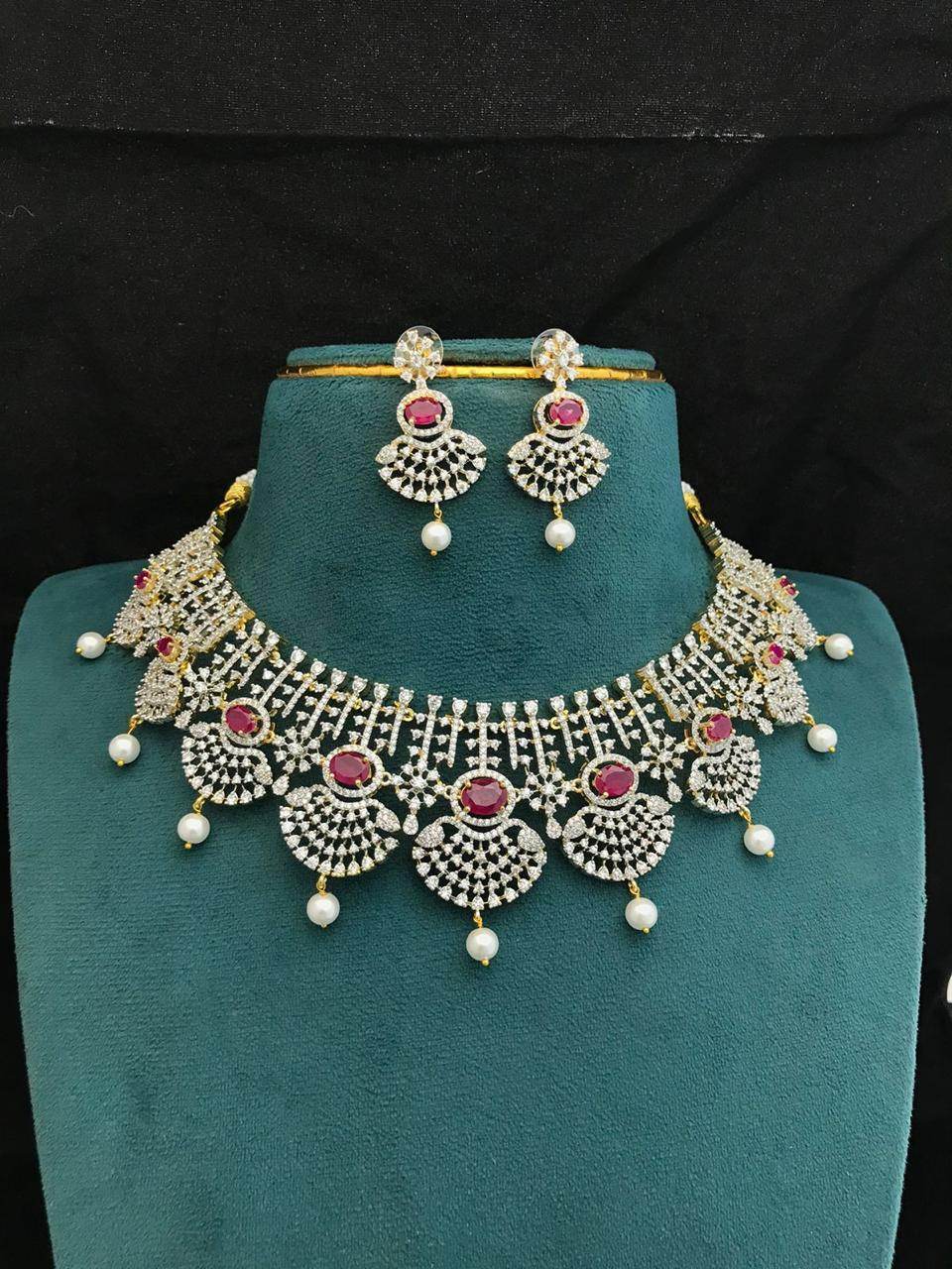American Diamond Stones Bridal Neck Set