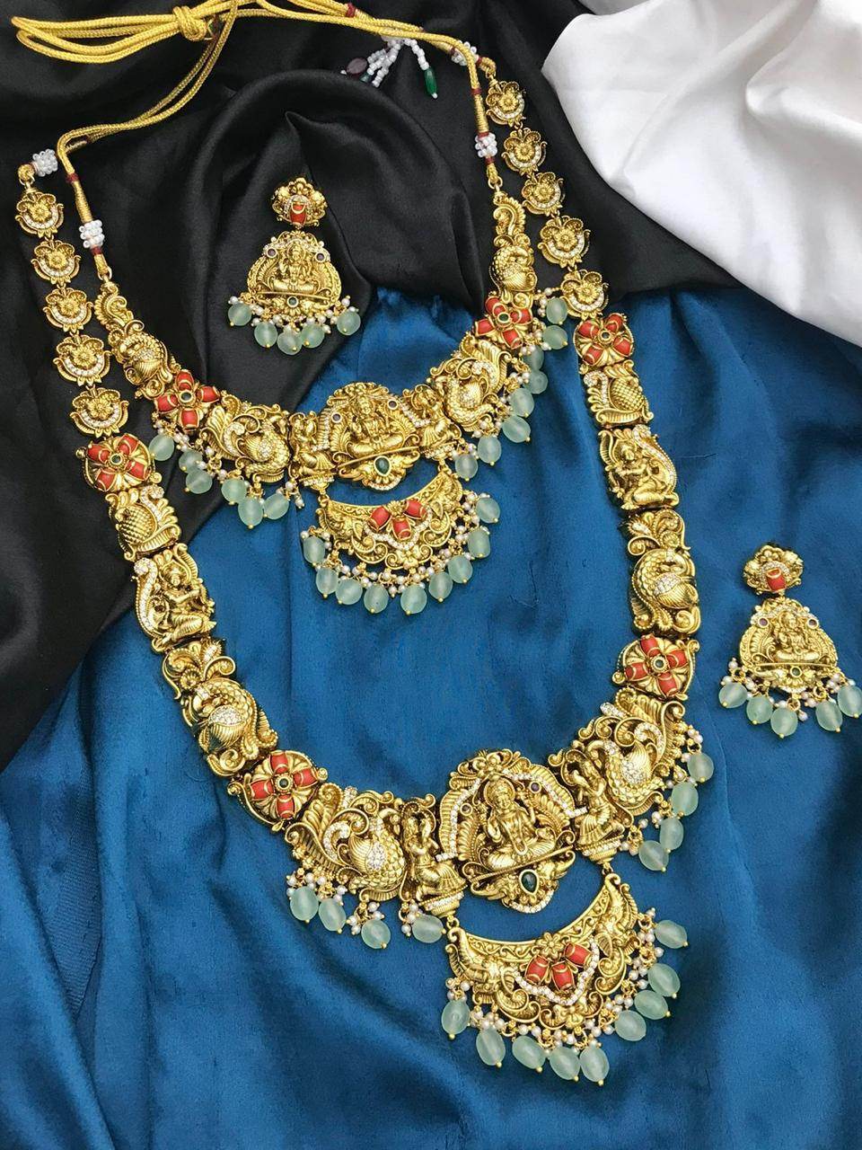 Nakshi Work with AD & Coral Beads Combo Set
