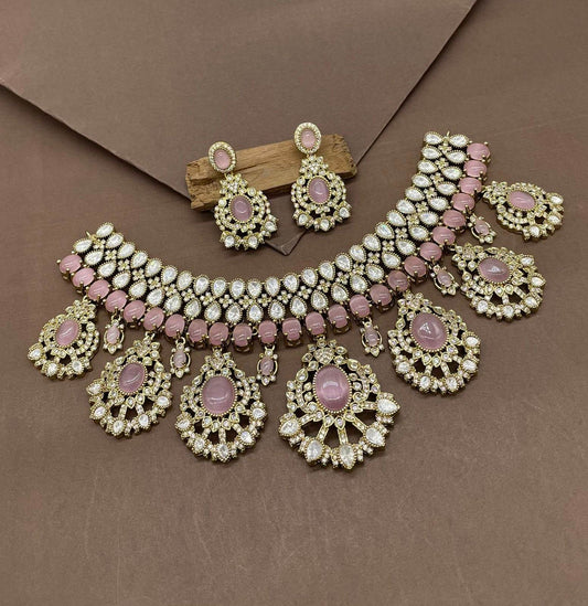 Mossanite with AD Stones Bridal Choker - Nakshatra Jewels