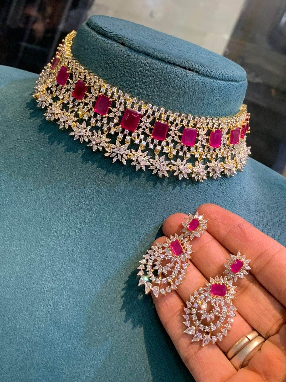 American Diamond Stones Choker