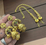 Nakshi Work with Kempu Stones Earrings