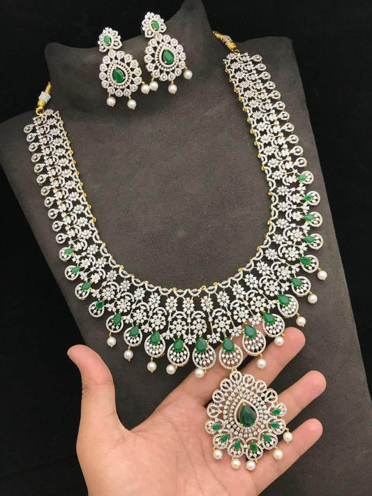 American Diamond Stone Bridal Haram - Nakshatra Jewels