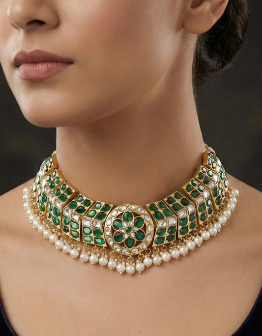 Jaadu Kundan Stones Bridal Necklace