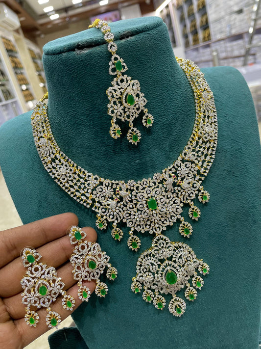 American Diamond Stones Bridal Necklace