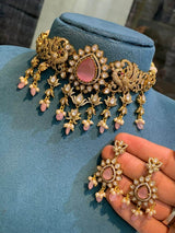 Victorian Polish with AD Stones Choker - Nakshatra Jewels