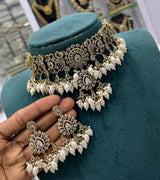 Victorian Polish AD Stones Choker - Nakshatra Jewels