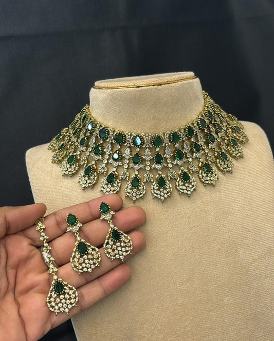 Victorian Polish AD Stones Bridal Choker