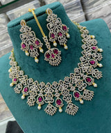 American Diamond Stones Bridal Necklace - Nakshatra Jewels