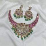Victorian Polish with AD Stones Necklace - Nakshatra Jewels