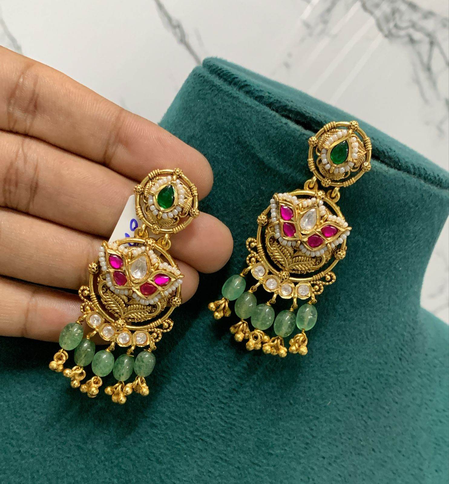 Jaadu Kundan Stones Bridal Earrings - Nakshatra Jewels