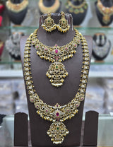 Premium Matt with AD and Kempu Stones Bridal Combo Set
