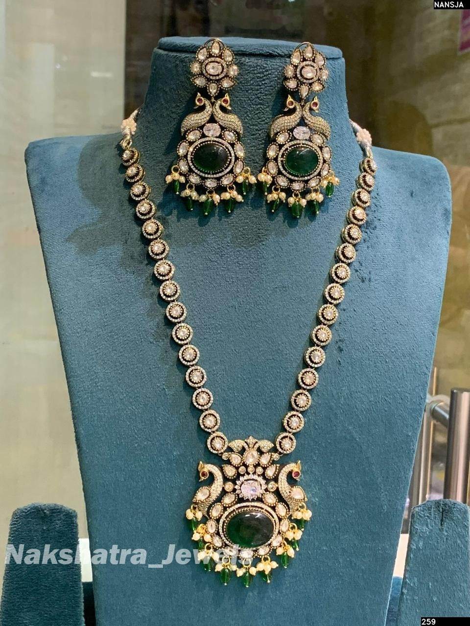 Victorian Polish with Moissanite Stones Bridal Haram