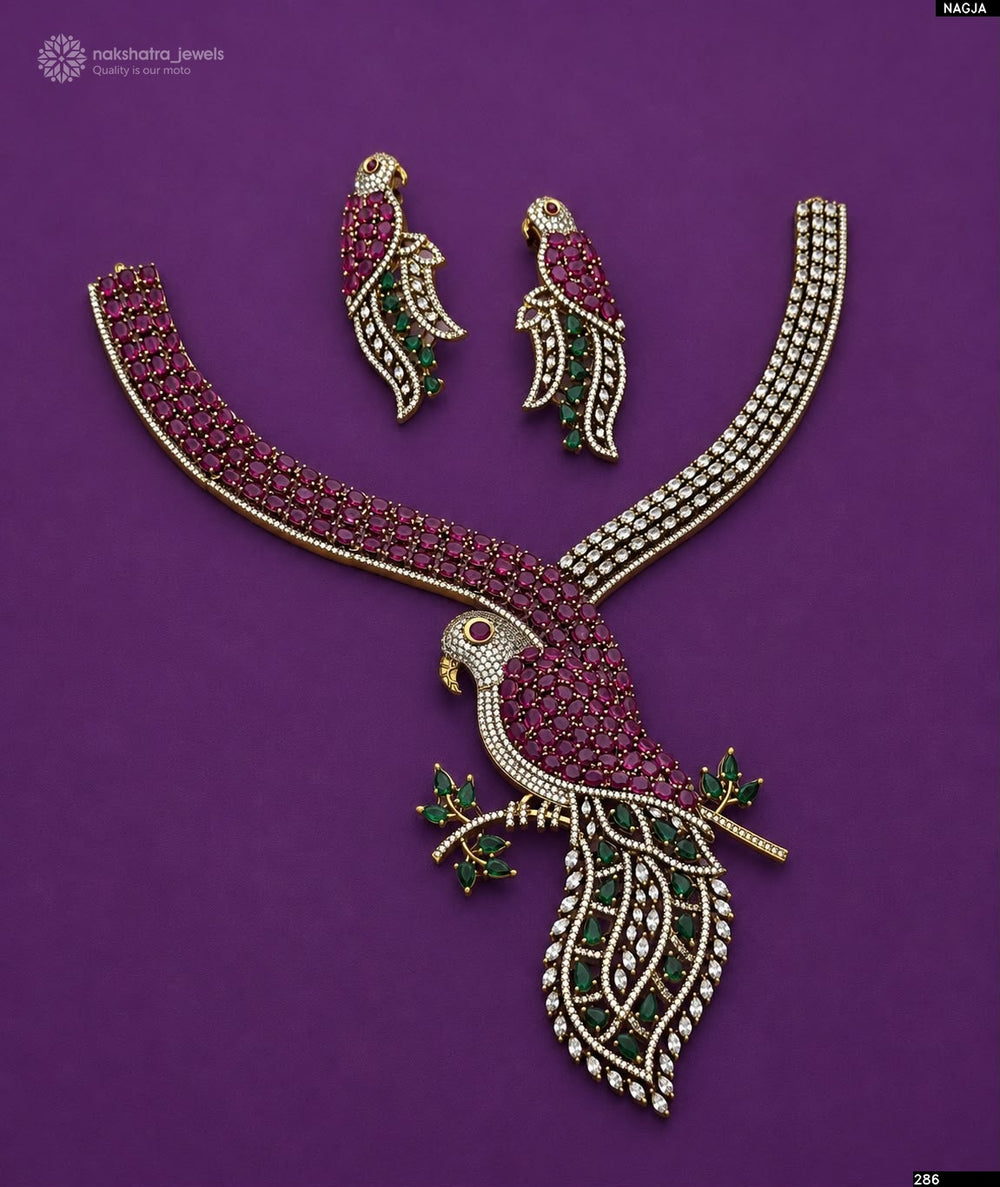 Victorian Polish AD Stones Necklace