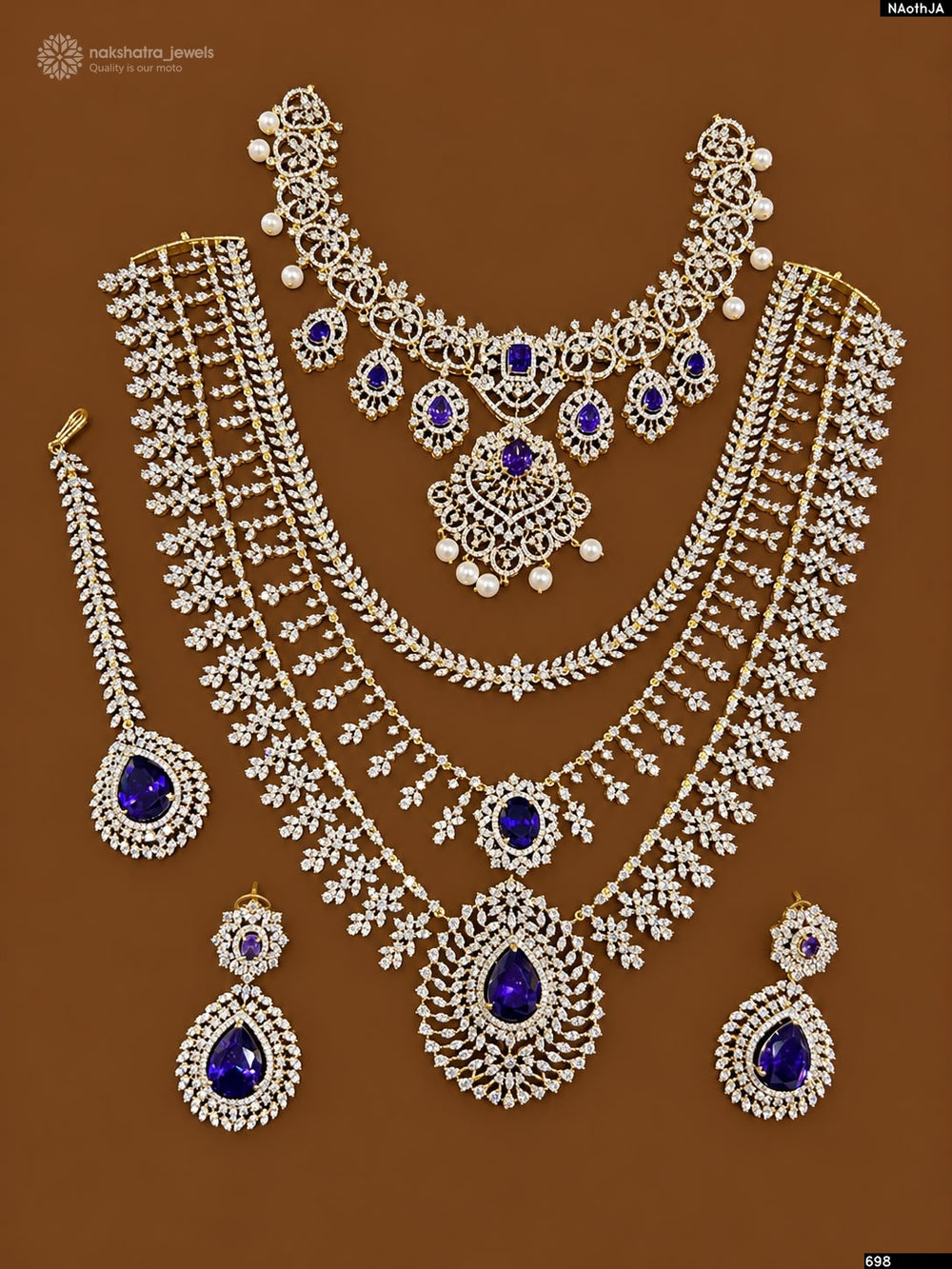 American Diamond Stones Bridal Combo Set