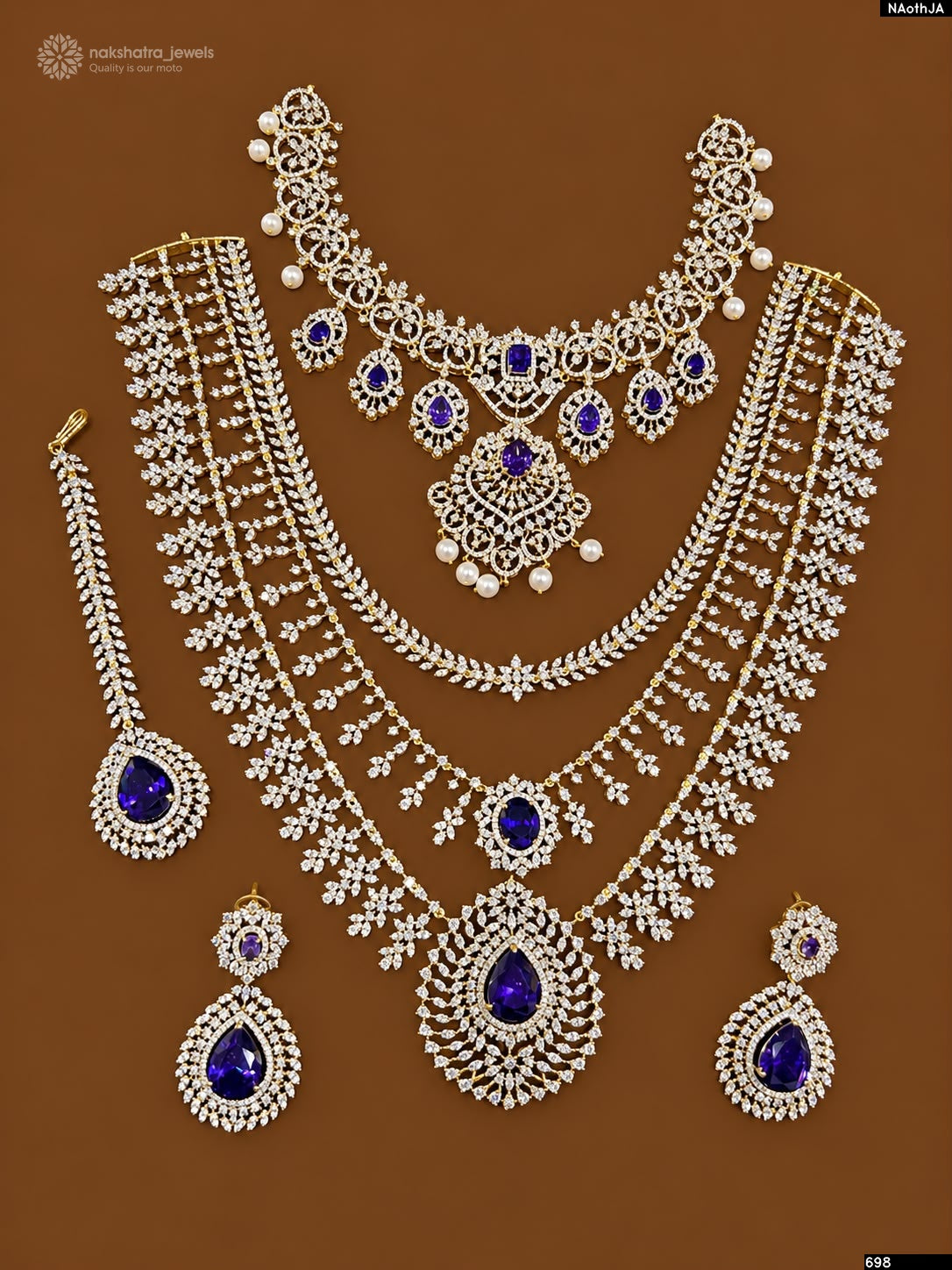 American Diamond Stones Bridal Combo Set