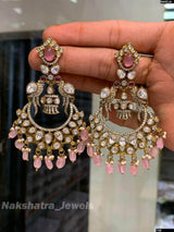 Victorian Polish AD & Moissanite Stones Earrings - Nakshatra Jewels