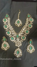 Moissanite Stones Bridal Necklace(Diamond Replica) - Nakshatra Jewels