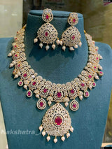 American Diamond Stones Bridal Necklace - Nakshatra Jewels