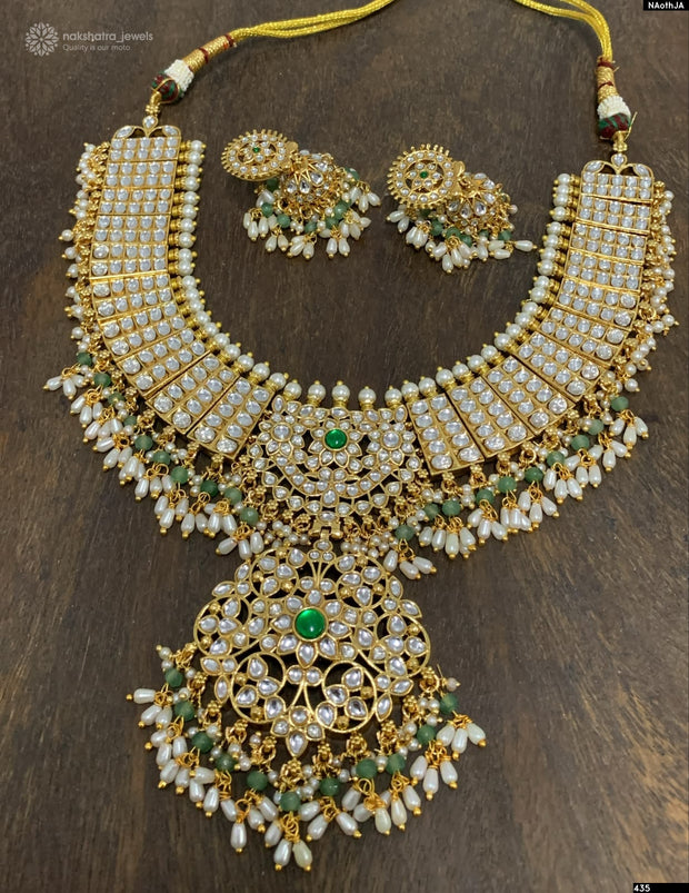Kundan Stones Bridal Necklace with Guttapusal