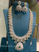 American Diamond Stones Bridal Haram - Nakshatra Jewels