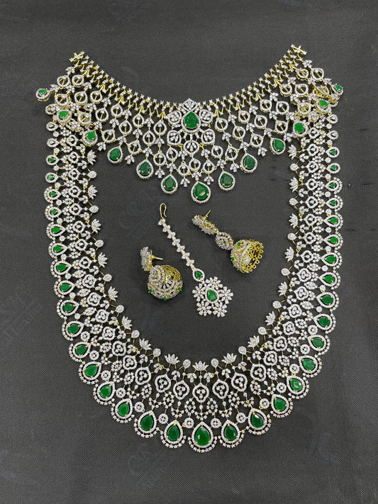 American Diamond Stones Bridal Combo Set - Nakshatra Jewels