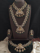 Moissanite Stones Bridal Set - Green - Nakshatra Jewels