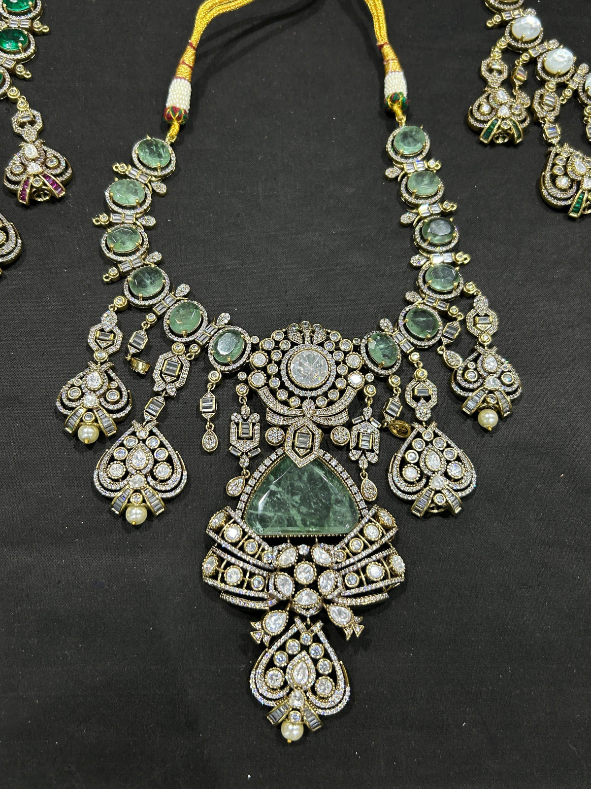 Moissanite and Doublet Stones Bridal Necklace