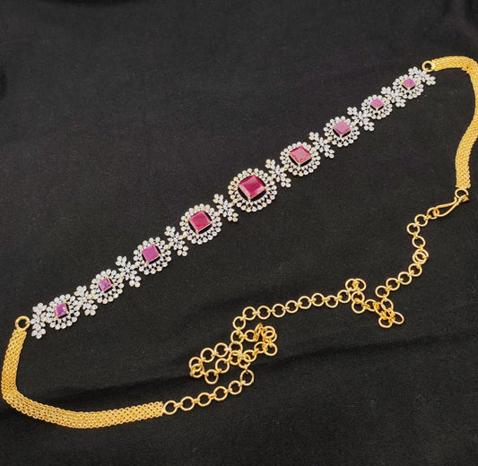 American Diamond Stones Hip Chain