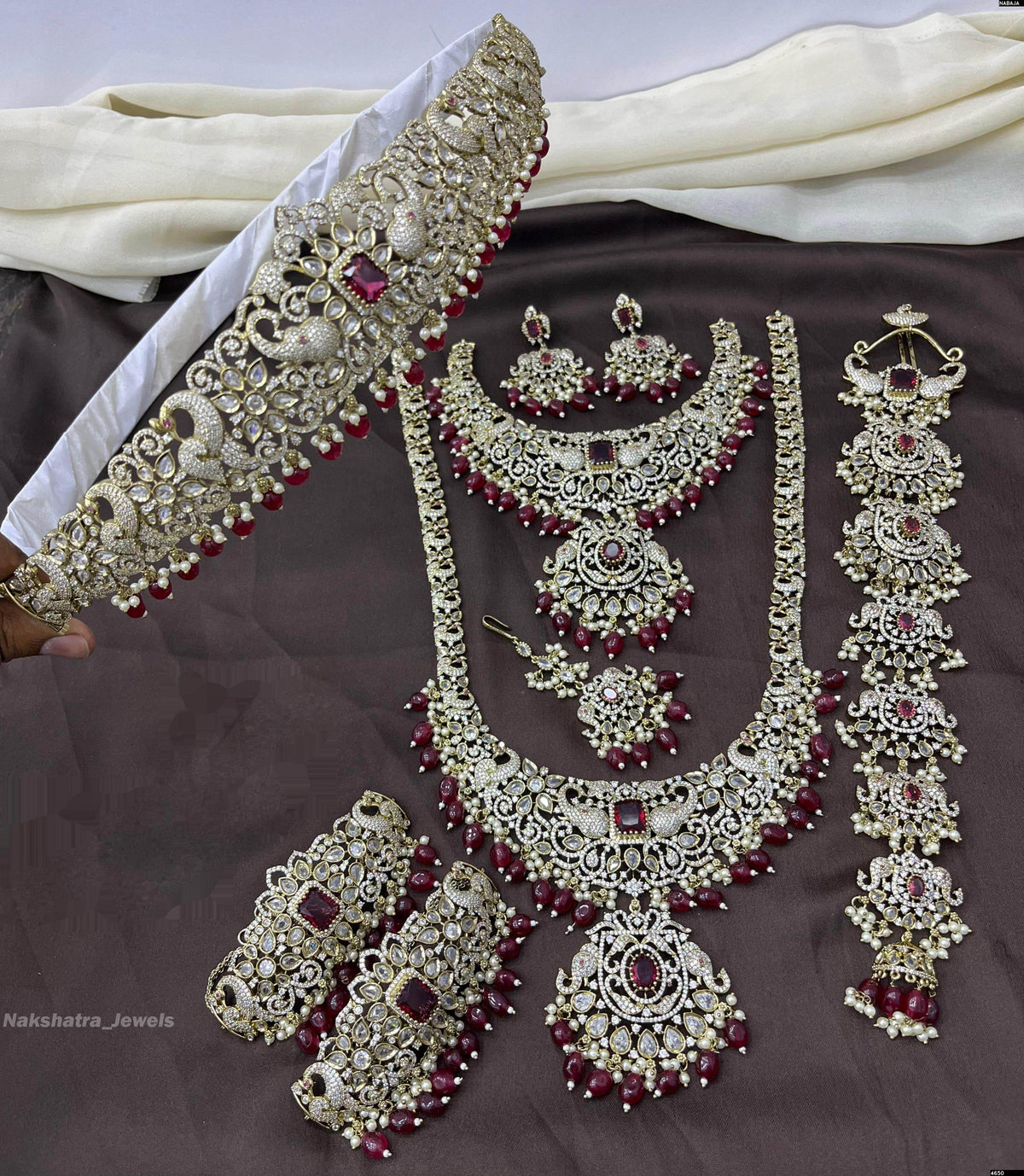 Victorian Polish AD Stones Bridal Set