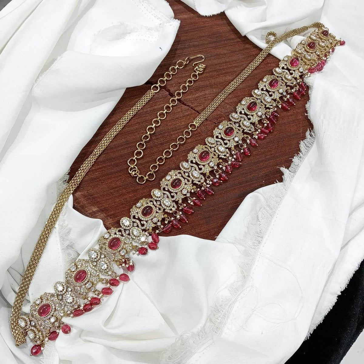 Victorian Polish AD Stones Bridal Hip Chain