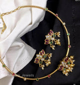 Premium Matt with Kempu Stones Kante Necklace - Nakshatra Jewels
