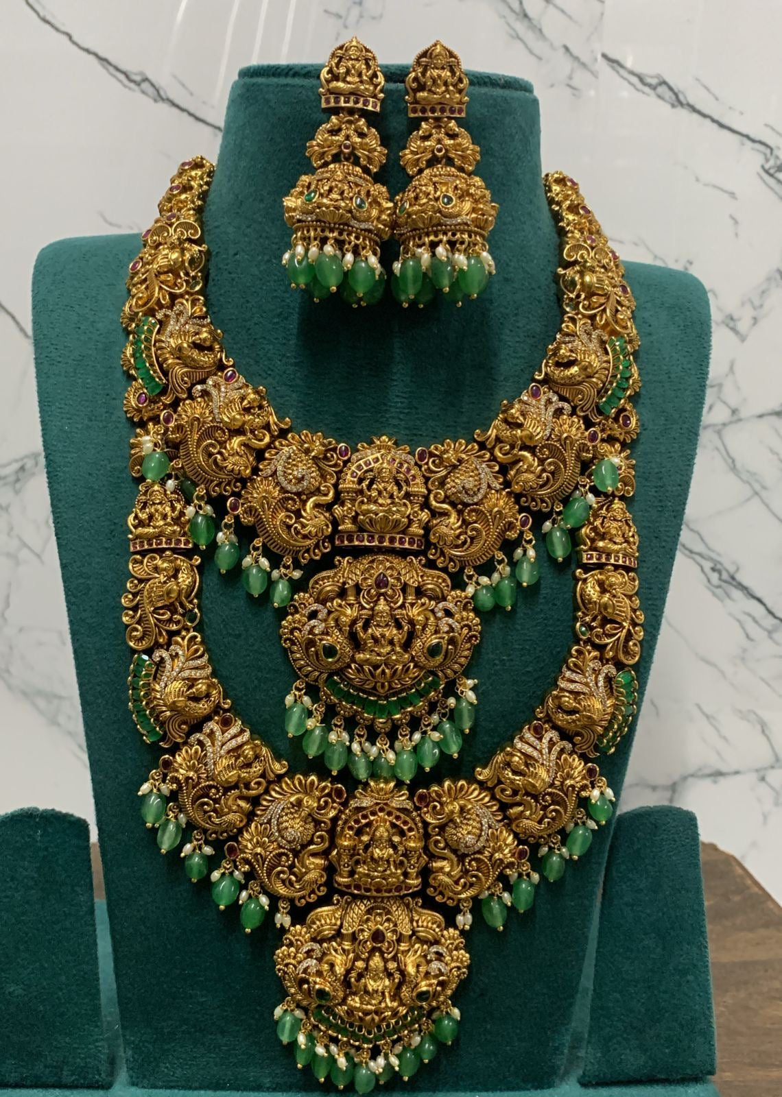 Nakshi Work with Kempu Stones Bridal Combo