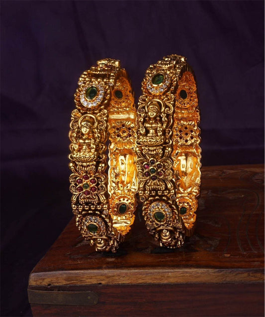 Premium Matt with Kempu Stone Bangles - Nakshatra Jewels