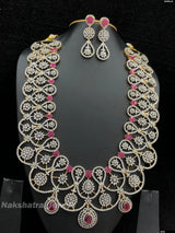American Diamond Stones Bridal Haram - Nakshatra Jewels