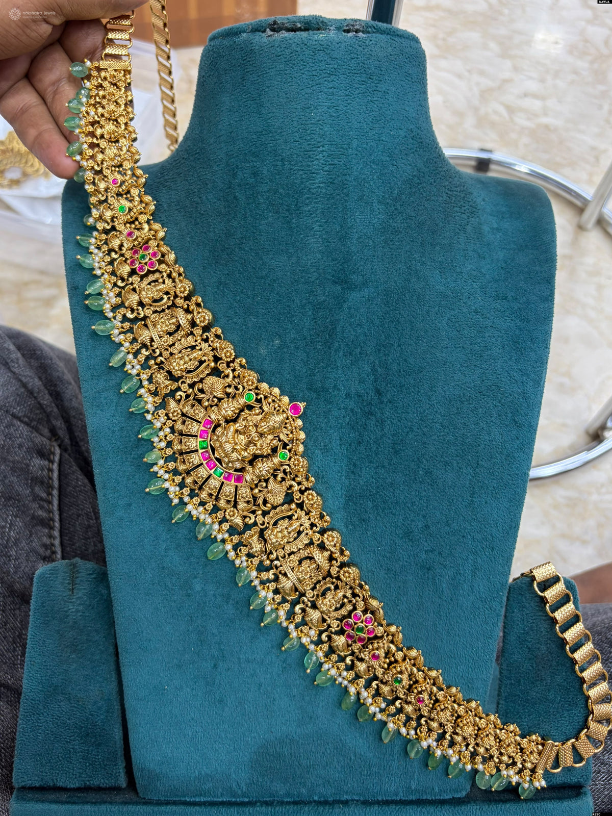 Nakshi Work with Kundan Stones Bridal Hip Chain