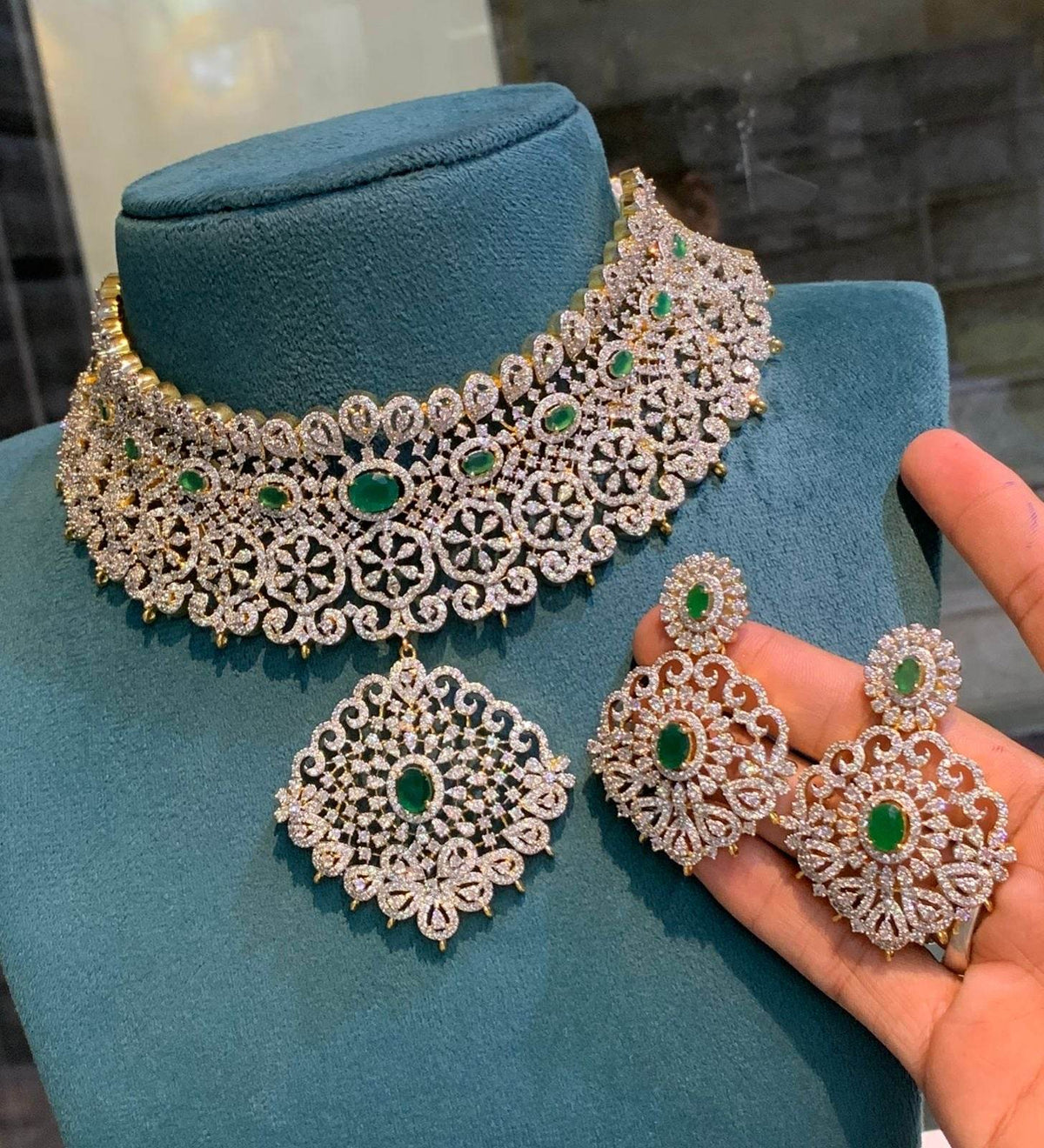 American Diamond Stones Bridal Choker