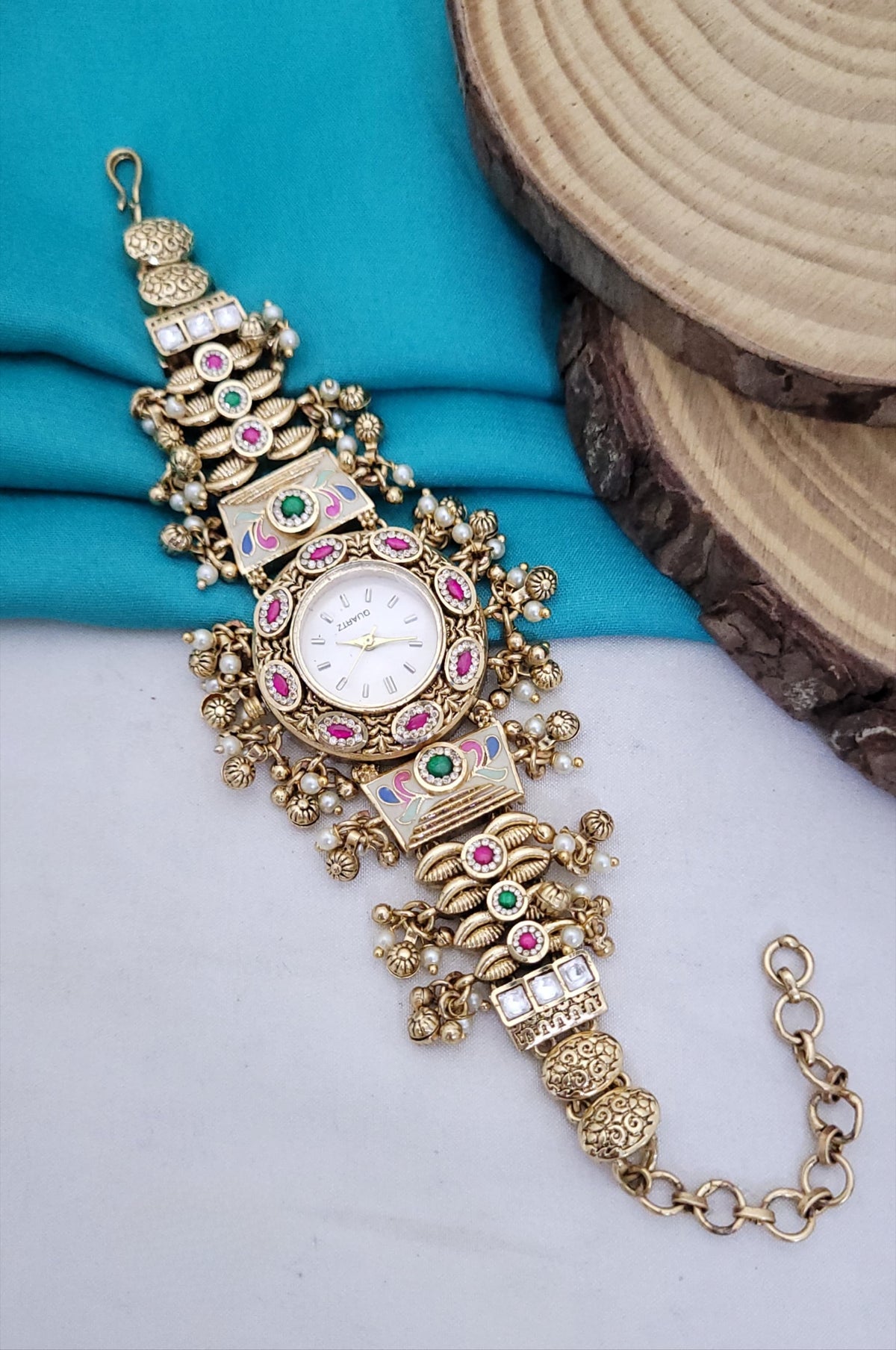 Premium Imitation Jewelry with Kundan Stone Antique Watches