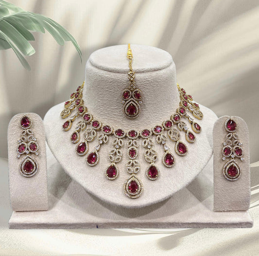 Victorian Polish with AD Stones Bridal Necklace