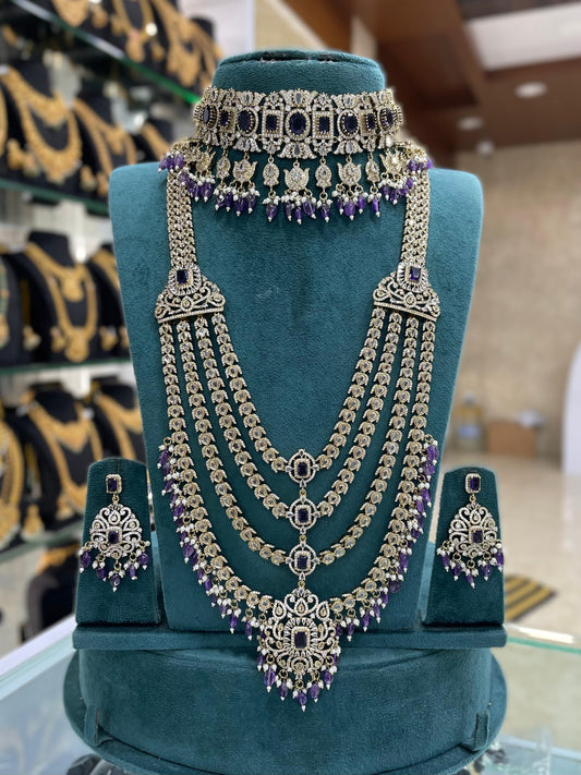 Victorian Polish with AD stones Bridal Set