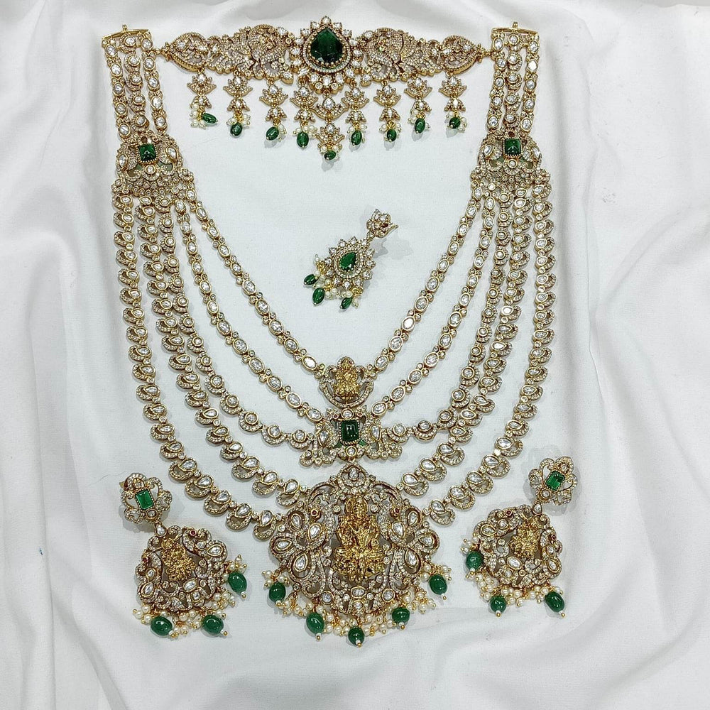 Victorian Polish AD Stones Bridal Combo - Nakshatra Jewels