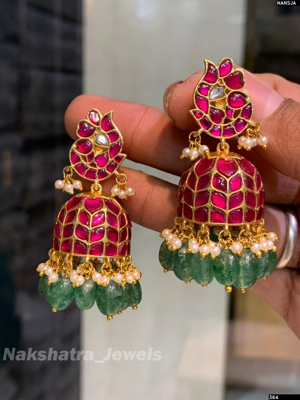 Jaadu Kundan Stones Bridal Earrings