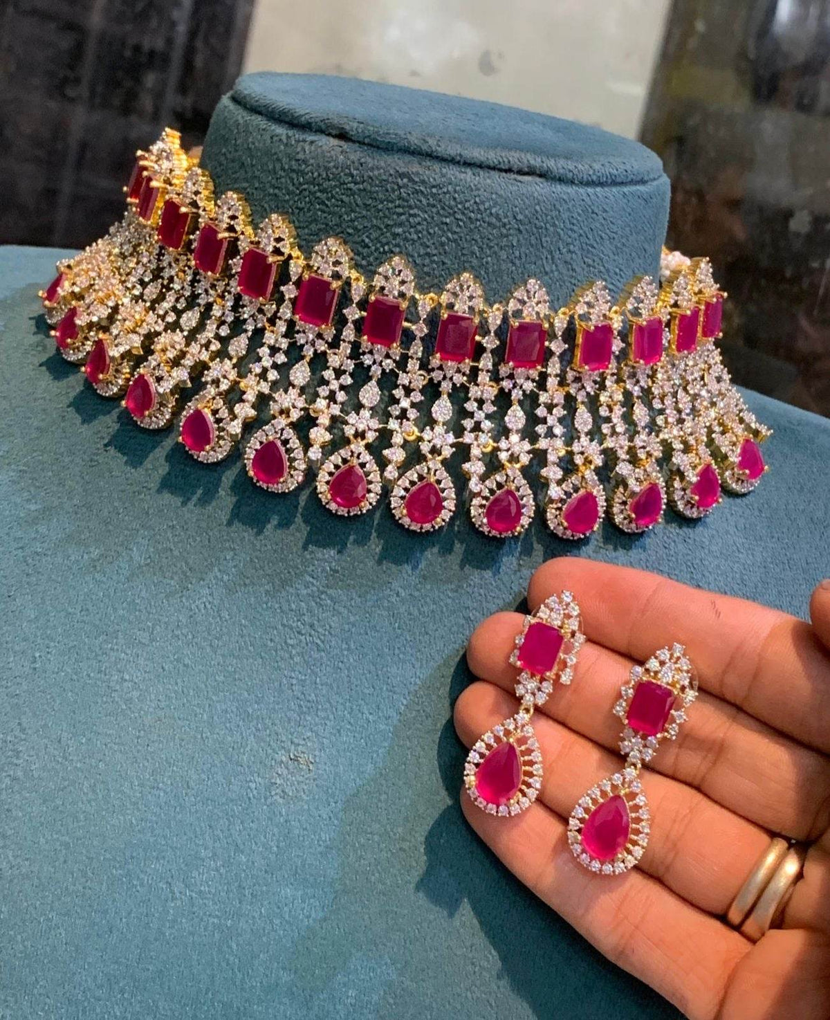 American Diamond Stone Bridal Choker